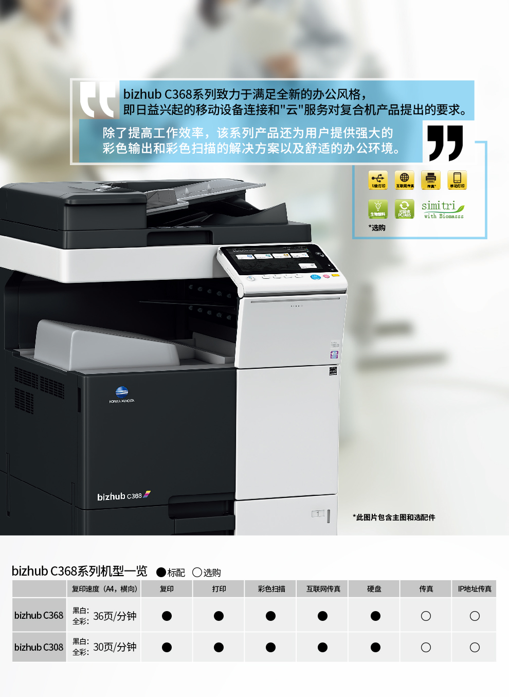 柯尼卡美能達(dá)C308/C368彩色數(shù)碼A3復(fù)合機(jī) 高效辦公的多功能解決方案